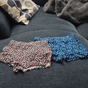 Timing Floral Print Pajama Shorts Set - Multicolor